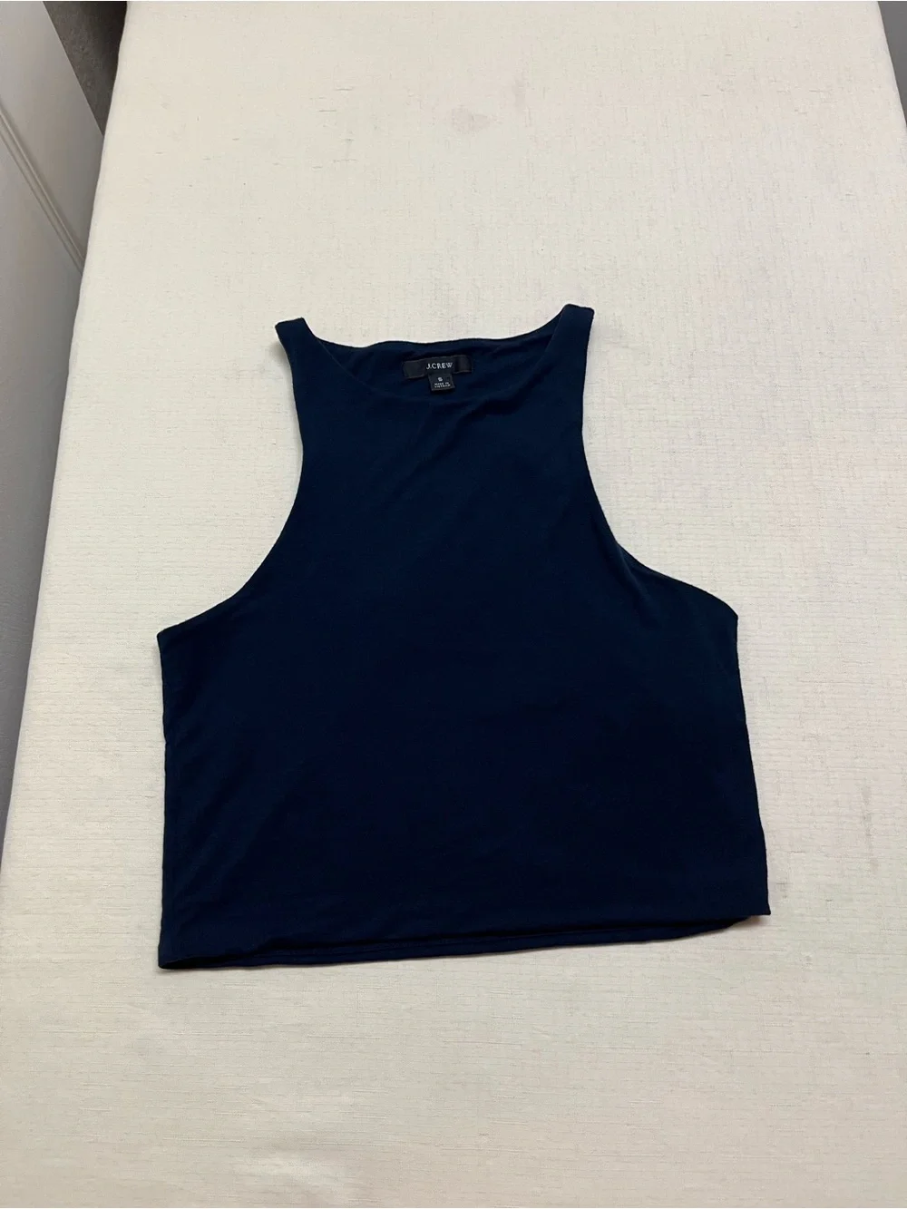 J.Crew S navy high neck cropped tank top